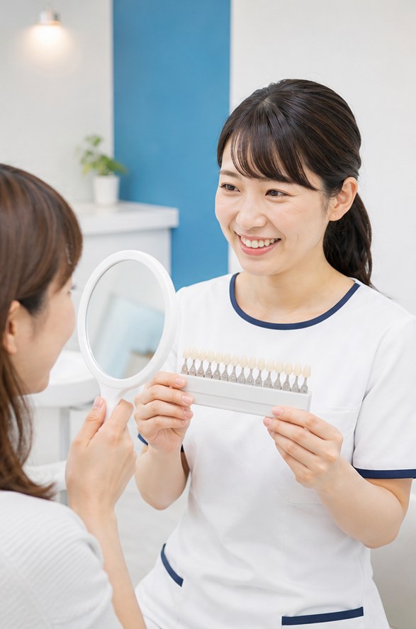 治療前に費用の目安を説明する様子